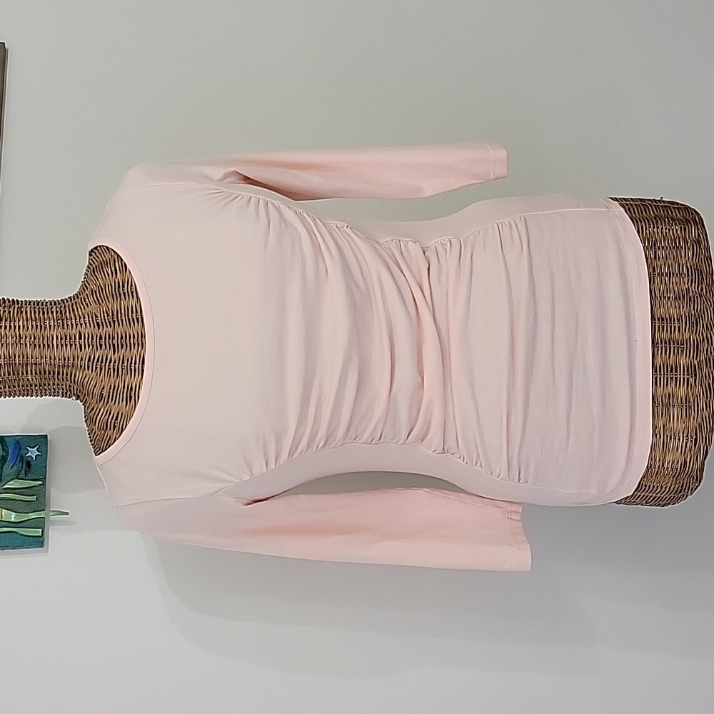 Sundance Light Pink Ruched Front Long Sleeve Top szS. Bin i